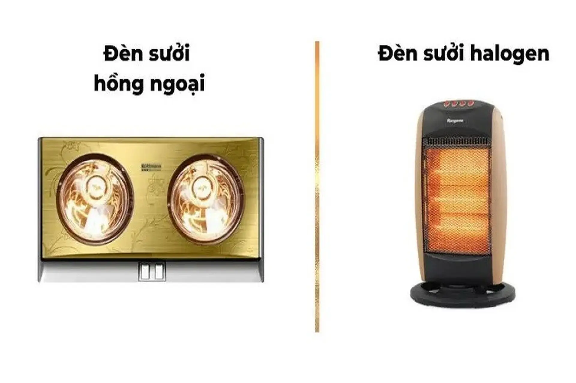 So sánh hiệu quả giữa đèn hồng ngoại và đèn halogen